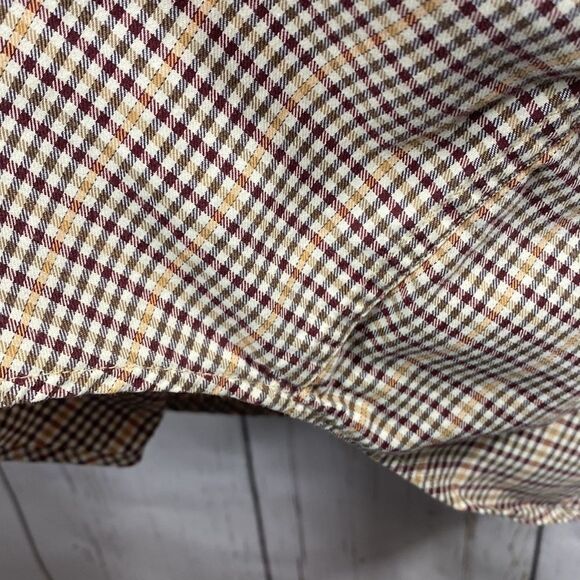 LL Bean Button Up Shirt Men XL Tall Brown Plaid Long Sleeve - Picture 9 of 16